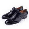 Fashion Successful Business Shoes Men Pure Leather Elegant High Grade Oxford Natural Handmade Formal Dress Office Party Suit Black Color