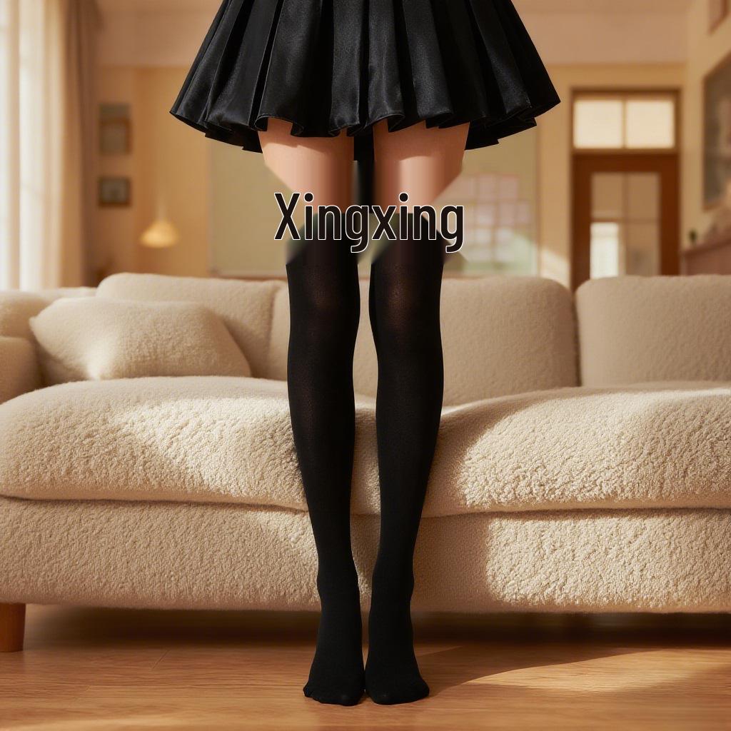 European & American Velvet Bow Christmas Over-the-Knee Socks