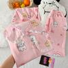 Cloud Cotton Pajamas Women'S Summer Short Sleeves Cute Cotton Dog Doll Collar Loungewear Three-Piece Set