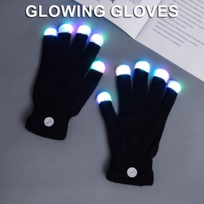 Luvas Rave Brilhantes LED Coloridas com Luz nos Dedos Luvas de Iluminação nos Dedos Presentes de Natal para Crianças Enchimento de Meia Luvas