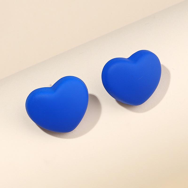 Colorful Heart Stud Earrings - Cute and Fresh Jewelry for Women
