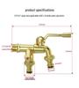 Outdoor Copper Garden Faucet: Dual Outlet, Anti-freeze for Washing Machines