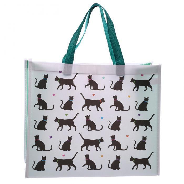 Sac shopping - Chats I Love my Cats - Rose - Cuir - Dos - Mixte