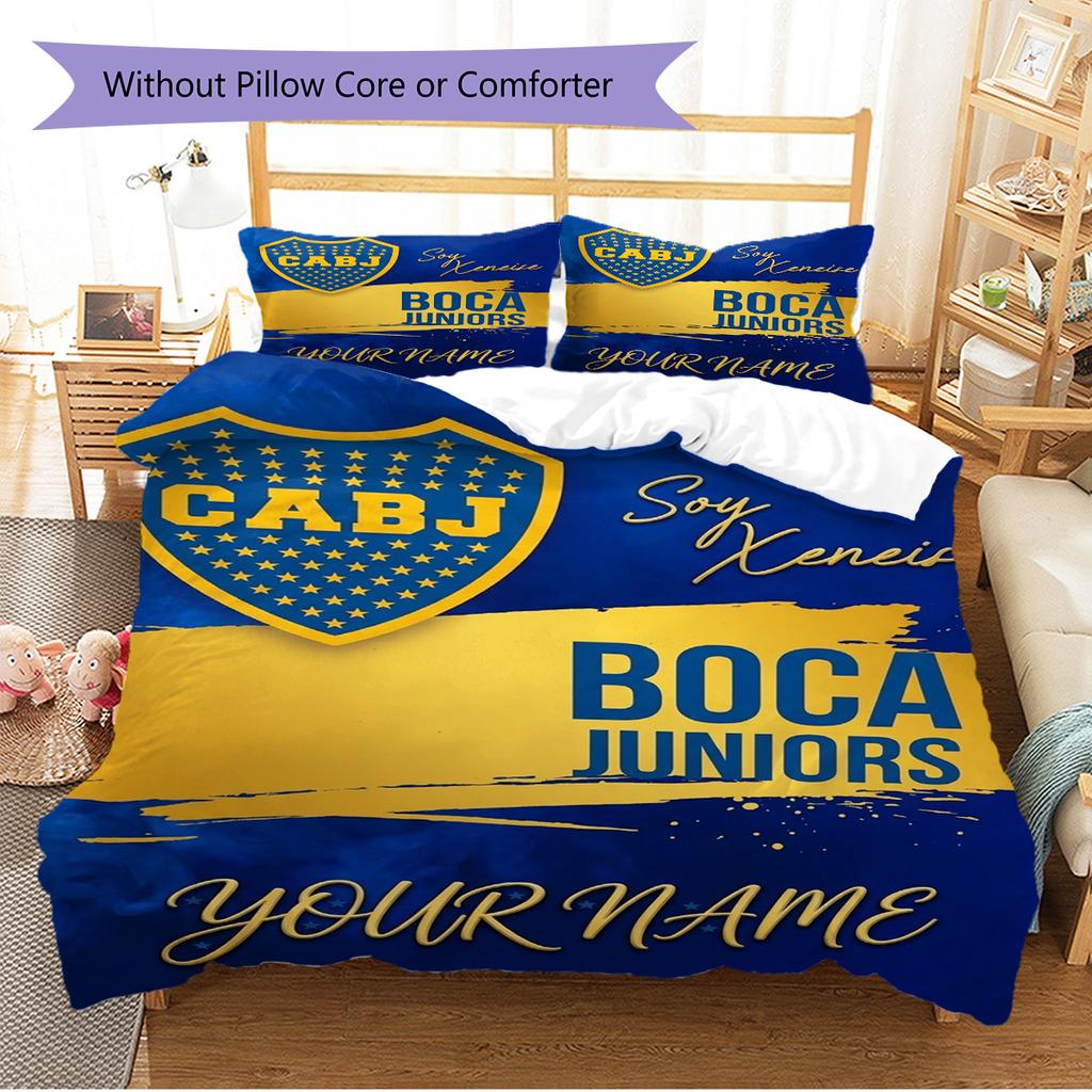 Name Custom Boca Juniors Pattern Bedding Set Quilt Cover Pillowcase Home Decor Gift (1 * duvet cover + 2 * pillowcase, without core)