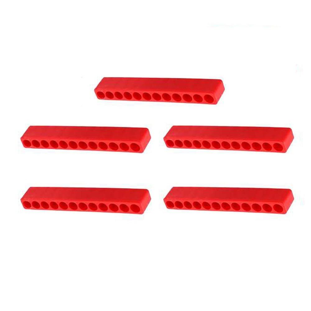 5pcs 12 Holes Bit Storage Case 1/4 Inch Bit Holder Organizer For 1/4" Hex Shank Bits