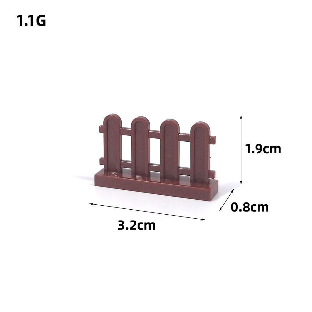 Liten partikel byggkloss staket staket staket 1x4x2 trästaket monteringsdelar leksak