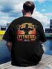 Fitness Motivation T-shirt - Gym Workout Tee with Weightlifting Graphic - Lightweight Breathable Polyester Shirt for Gym