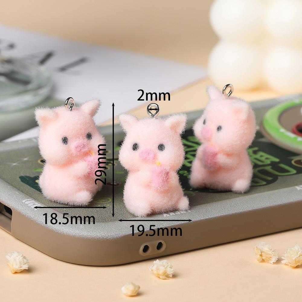 1pcs Resin Flocking Cute Cartoon Pendant DIY Pendant Jewelry