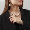 Acrylic Colorful Chain Set: Bracelet, Necklace, Earrings, Women's Shoulder Strap - European & American Hip Hop Style.