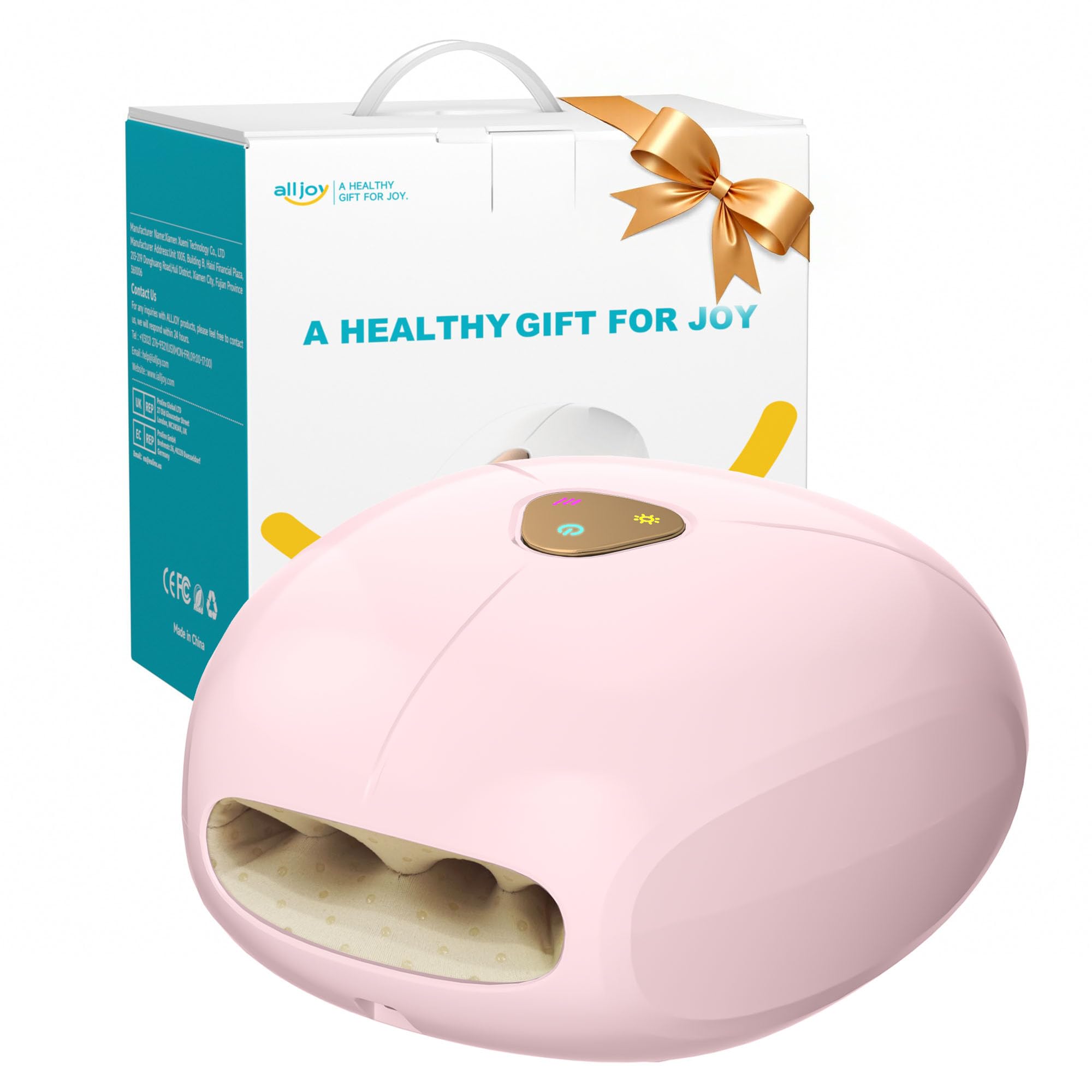 

ALLJOY Hand Care Relaxation Device with Airbags for Both Hand Palm and Finger Hand Storage Pouch Gift for Men and Birthday Gift for 20s and Mother рожевий