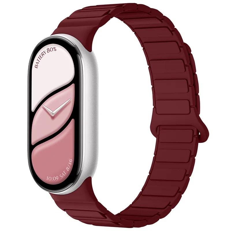 NEW Magnetic Sport Strap for Xiaomi Watch 10/9/8 Two Tone Silicone Band for Miband 10 NFC Smartwatch Replacement Bracelet
