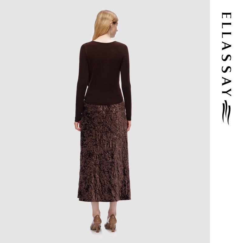 ELLASSAY Women's Merino Wool Side Twist Knit Sweater