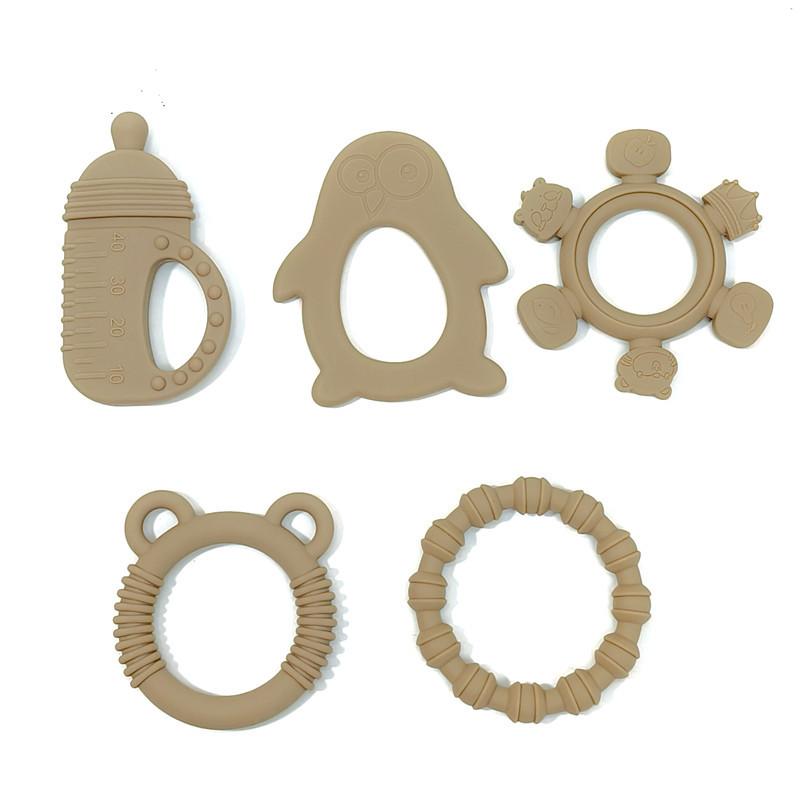 Non-Toxic Teether Toys Baby Food Grade Silicone Teething Stick Children Mouth Muscle Trainer