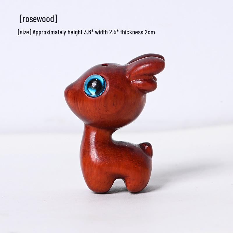 Handmade Deer & Rosewood Sandalwood Ebony Keychain Pendant