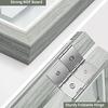Afuly Wall-Mounted Photo Frame, 3-Panel, Postcard Compatible, Gray, Foldable, 360° Rotating, Wood Grain Finish, Perfect Gift for Weddings, Birthdays,