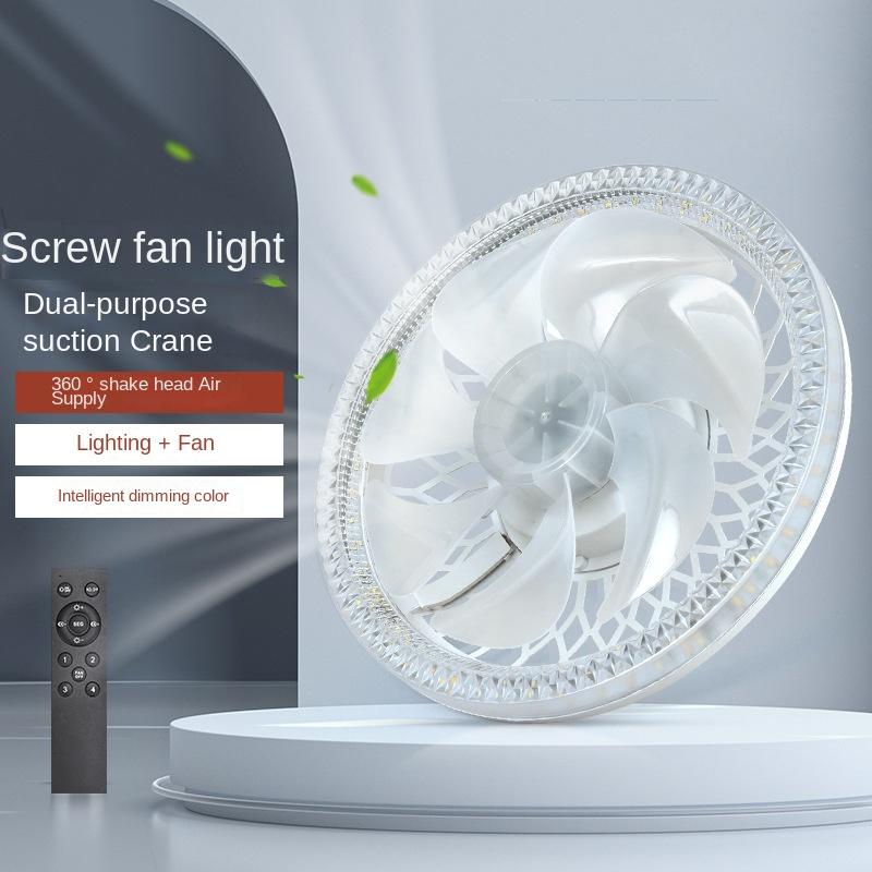 Leise Restaurant Hänge Deckenventilator Leuchten 50W E27 Super Kühlung Runde LED Ventilatorleuchte für Schlafzimmer Wohnzimmer AC85-265V 7 Flügel