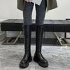 Autumn and Winter New Women's Boots Round Toe Square Heel Knight Boots Over The Knee Pu High Shoes Sexy Women's Boots Zapatos