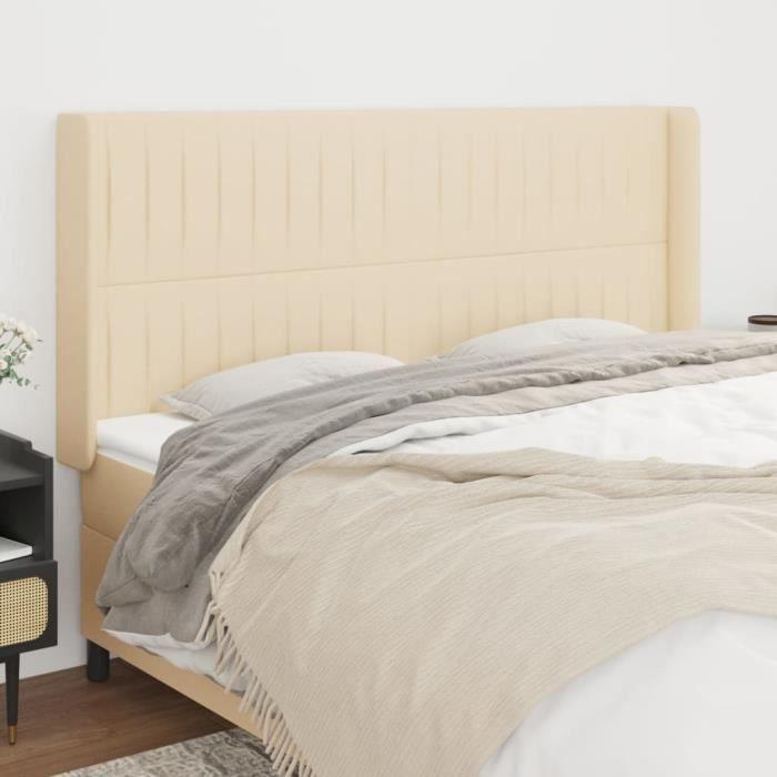 VidaXL Tête de lit avec oreilles Crème 183x16x118-128 cm Tissu3119837