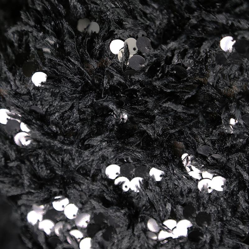 

50x155cm Feather Fringe Sequins Embroidered Fabric for Formal Dress Creative Clothing Handmade DIY Sewing Lace Embroidery Fabric 50x155cm чорний