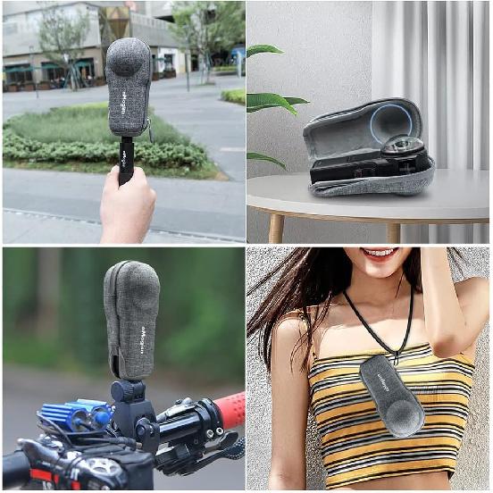 

Сумка CoKtonty Mini Чехол для переноски Защитный чехол для Insta360 ONE RS 1-дюймовой 360-градусной версии, Дизайн с открытым низом для легкой зарядки и селфи