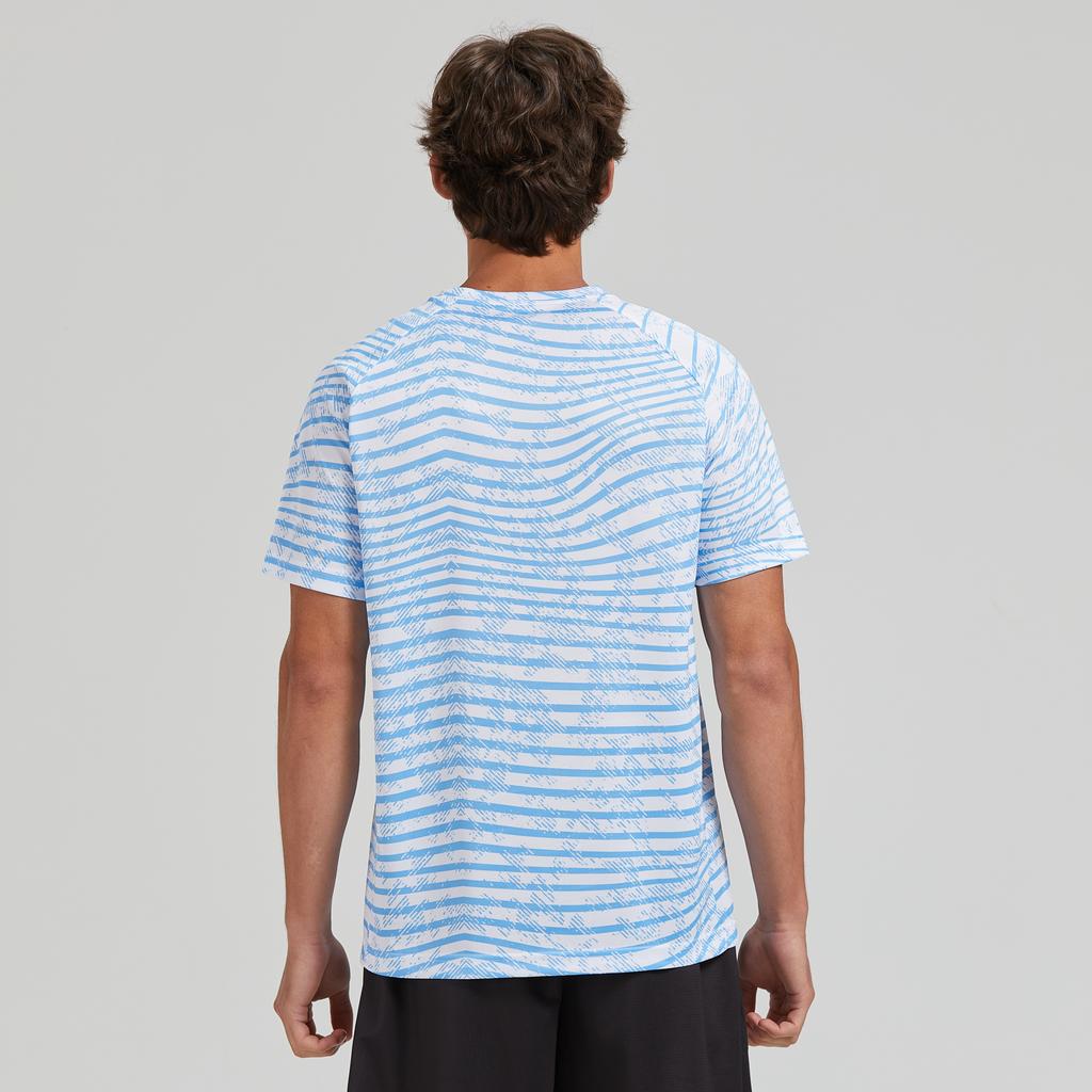 Under Armour Dopamine Print Simple Logo Sports Striped Crew Neck Short Sleeve T-Shirt Unisex Tops Blue 24500510-465