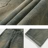 American Style Men's Spring Autumn Patchwork Denim Pants Vintage Loose Casual Trousers Slightly Wide Slimming Long Pants