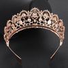 Rose Gold Bridal Crown Pink Diamond High End Crystal Crown Tiara  Wedding Accessories Crown Comb