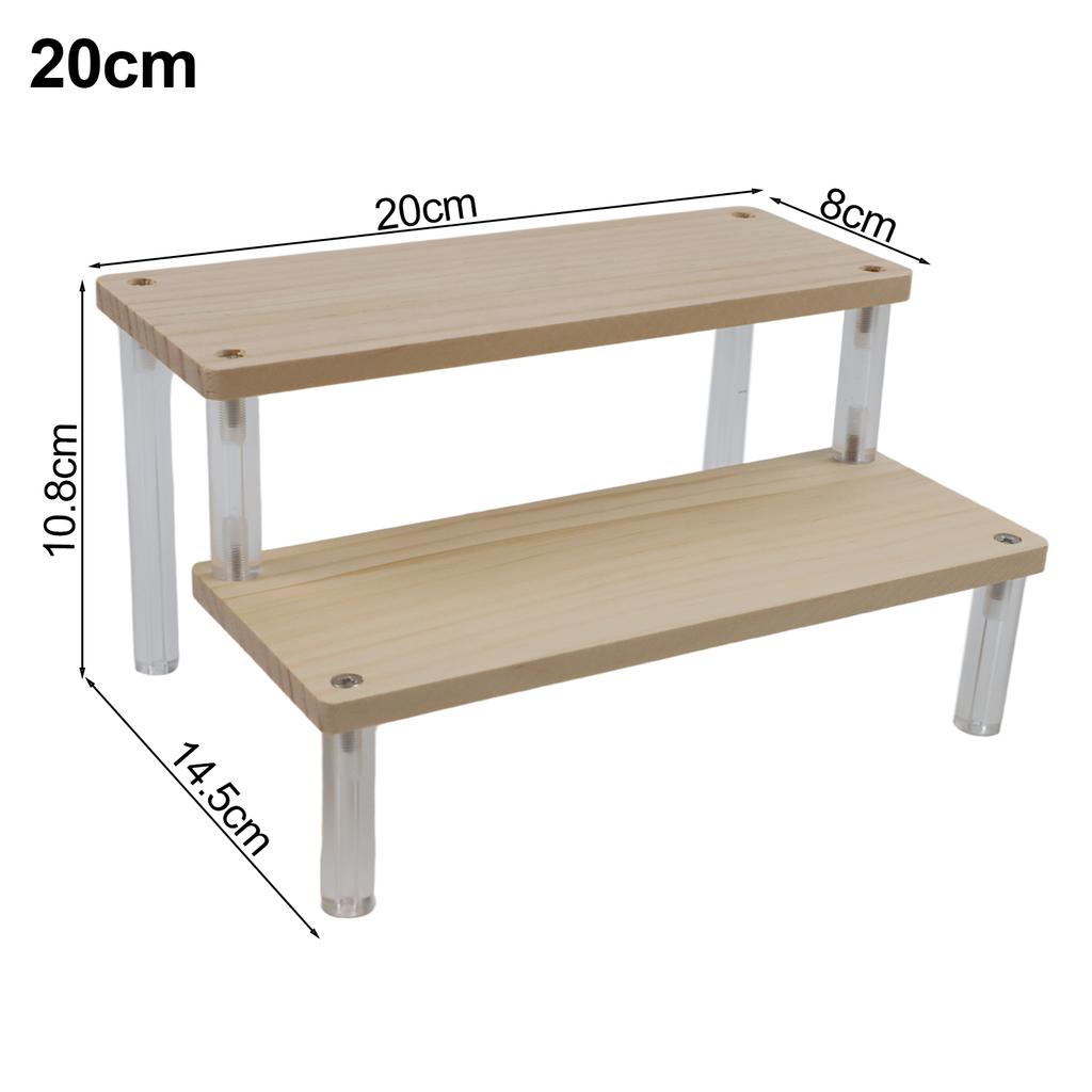 Acrylic Display Rack Wooden Ladder Rack Cosmetics Storage
