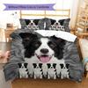 Beagle Border Collie Pattern Bedding Quilt Set Quilt Cover Pillowcase Home Decoration Gift (1 * duvet cover + 2 * pillowcase, without core)
