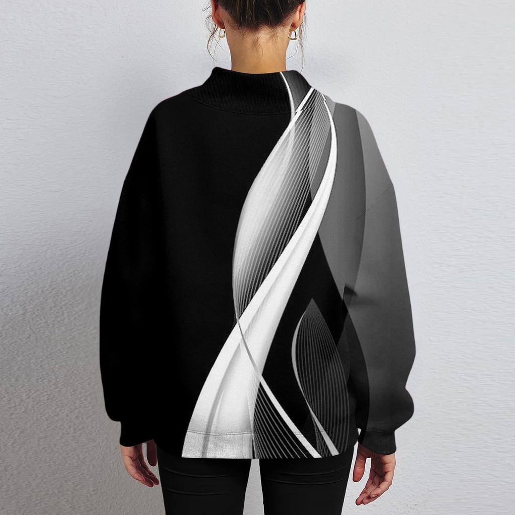 Mock Neck Sweatshirt Women Fall Comfort Oversized Sweatshirt Dressy Pullover Sweatshirts No Hood Cozy Turtleneck Tops