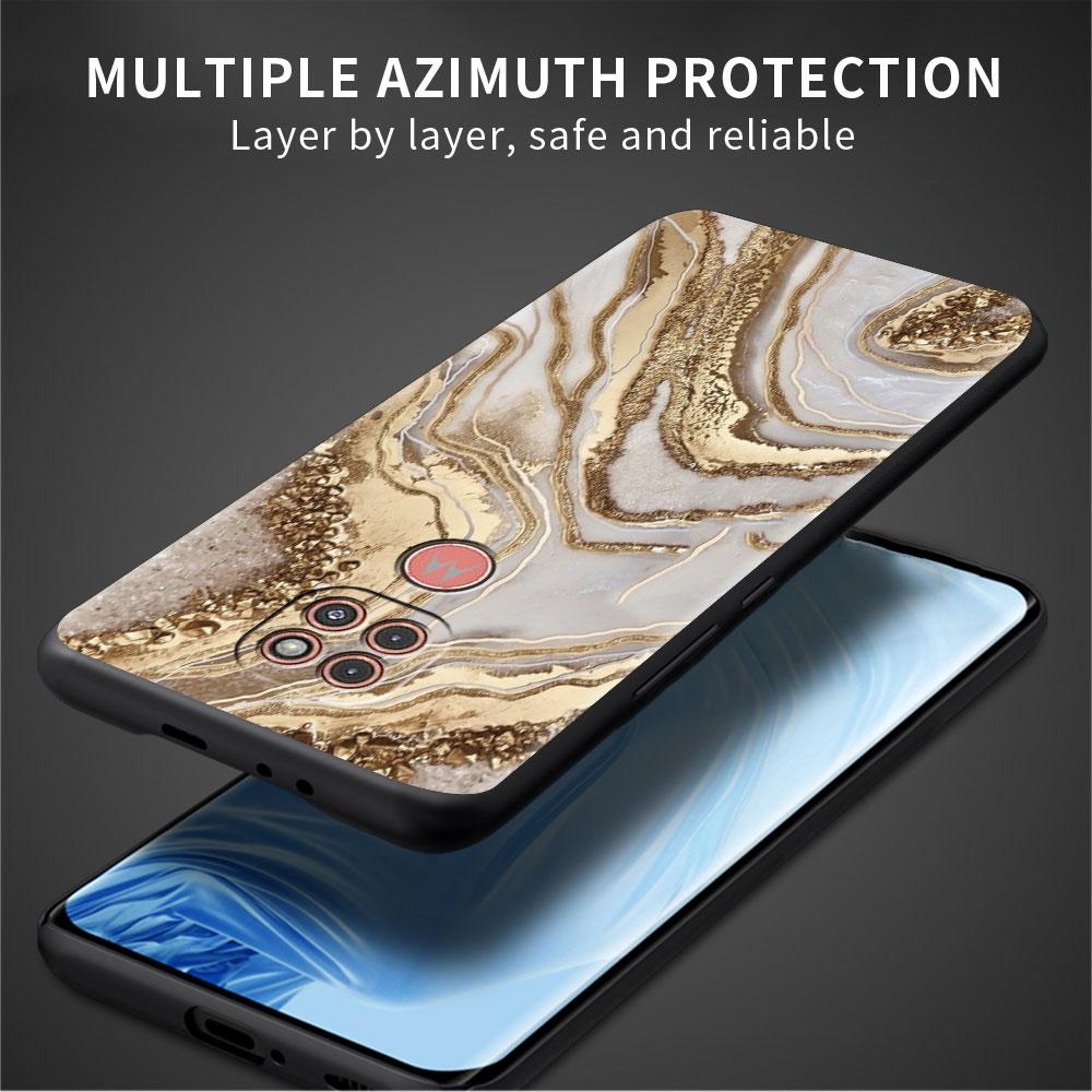 Hülle für Motorola G30 G60 Edge 20 G9 G22 G8 Power G31 G500 G50 30 Pro Schwarz Soft Phone Capas Granit Marmor