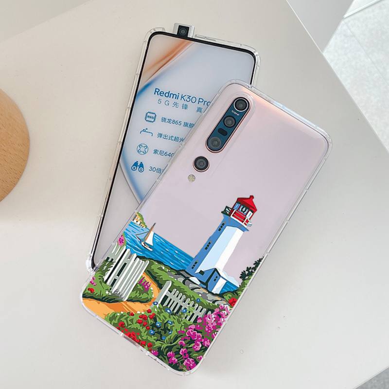 YNDFCNB Lighthouse Print Bird Seagull Phone Case For Redmi Note 5 7 8 9 10 A K20 Pro Max Lite for Xiaomi 10pro 10T