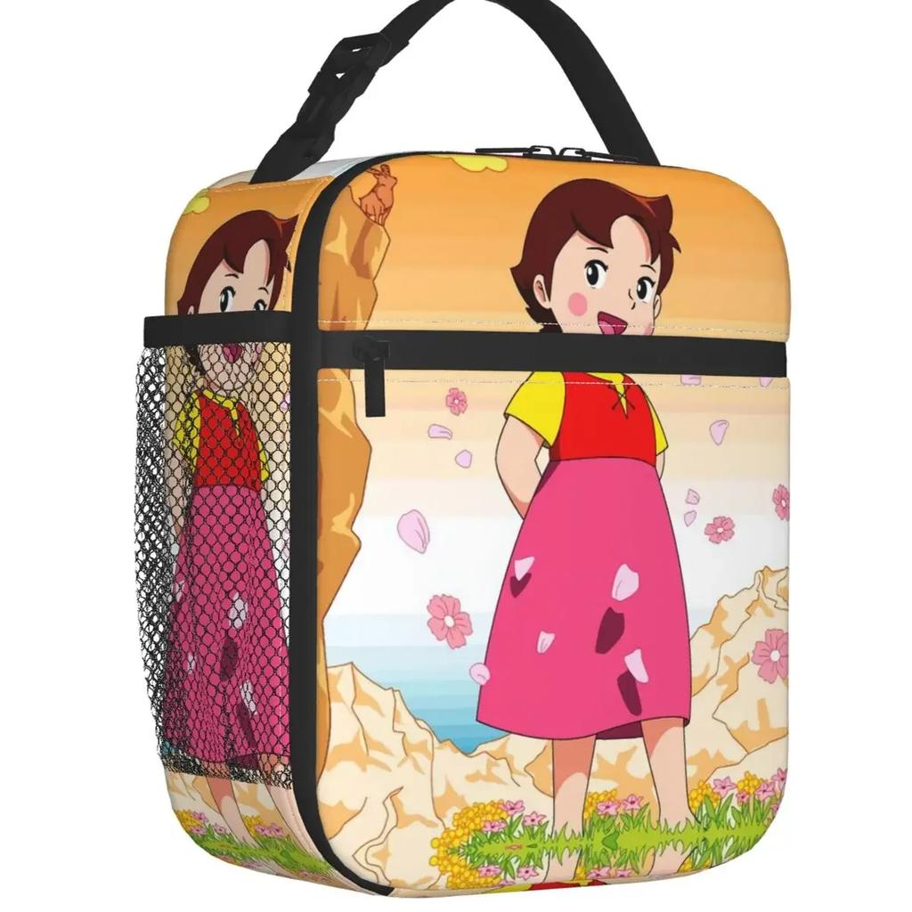 Custom Heidi Peter And Grandpa Together Lunch Bag Men Women Cooler Thermal Insulated Lunch Boxes for Student School