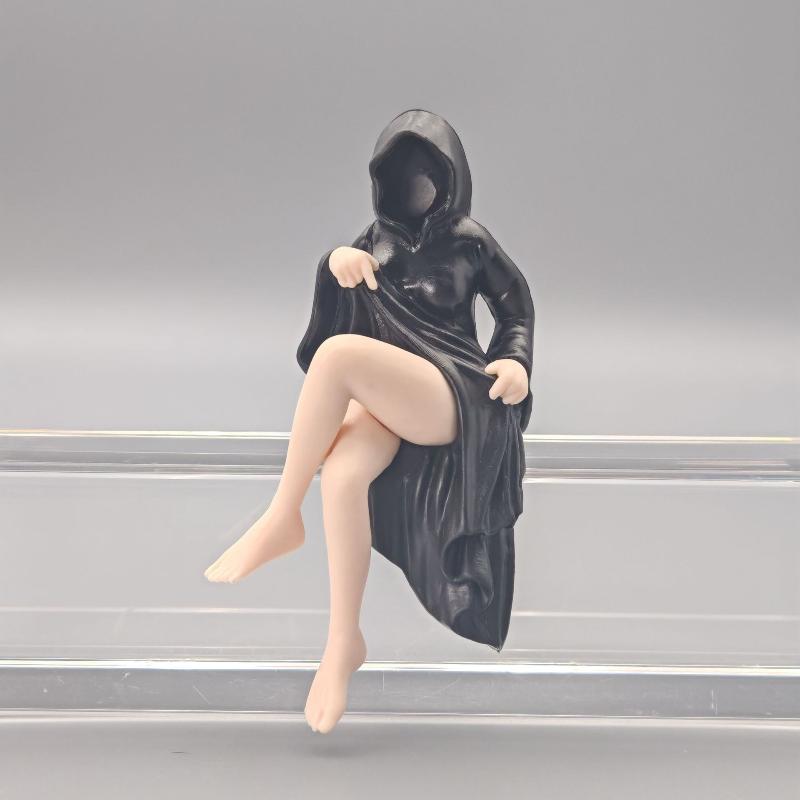 3D Geheimnisvolle Statue Gotische Schwarze Robe Königin Figur Bücherregal Skulptur Gruselige Sitzende Statuen Schreibtisch Ornamente Halloween Geschenke
