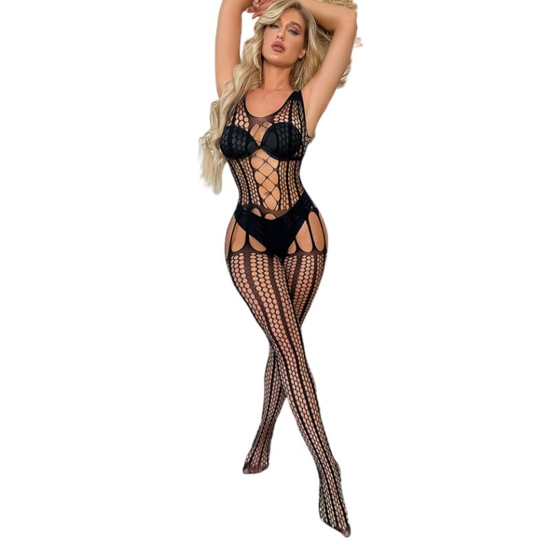 Sexy Crotchless Fishnet Body Stocking Open Crotch Teddies Bodysuit Lingerie Sexy Nightwear
