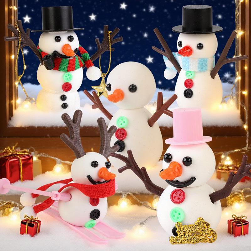 Smiling Snowman & Snowball Clay Ornament Kit for Parent-Child Christmas Crafting