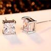Silver CZ Stud Earrings Round Princess Cut Fashion Jewelry Women Accessories 925 Sterling Silver Ear Rings