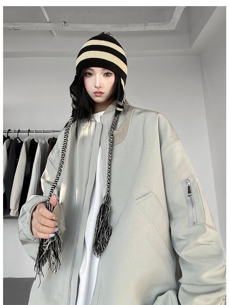 American High Street Bomber Baseball Jacket - 2024 Casual Autumn/Spring Trend