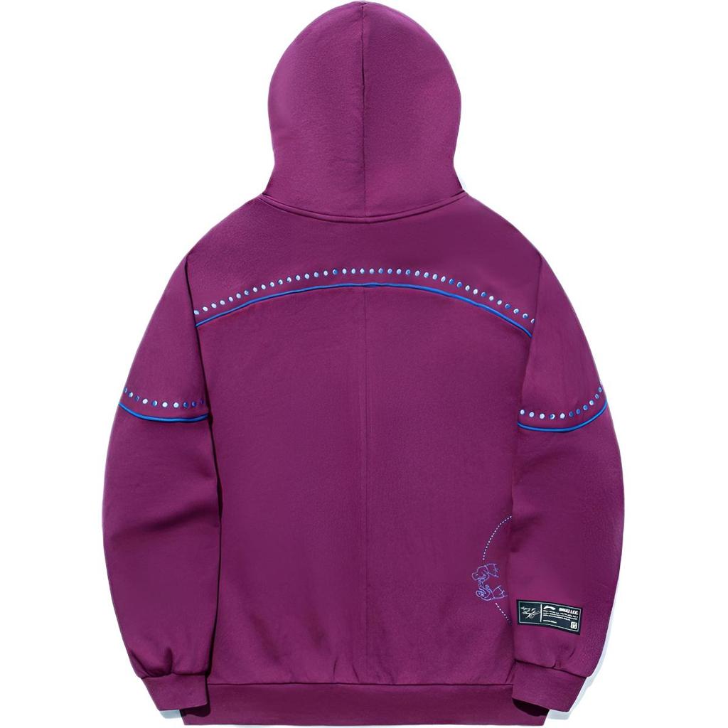 Li Ning X Bruce Lee Kollaboration Buchstaben-Print Lockerer Schnitt Hoodie Unisex Hoodies Lila AWDTC79-1