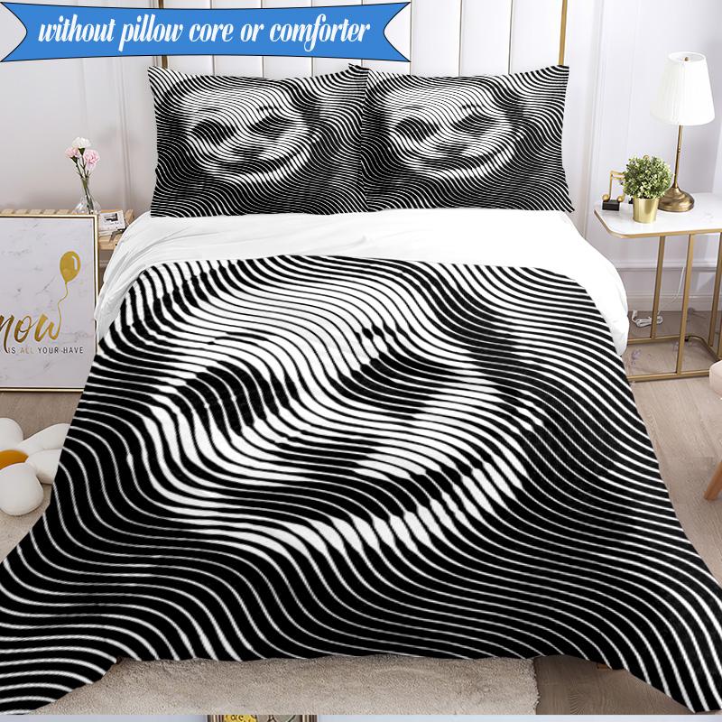 Abstract clown Pattern 3pcs K-pop music group Bedding set,Ideal for Bedroom, Dormitory,Including Duvet Cover And 2pcs Pillowcases,Fan gifts