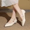 Fashion Ladies Pumps Square Heels Pointed Toe with Medium Women's Shoes On Promotion Casual Non Slip Young Vacation Shoe Wholesale