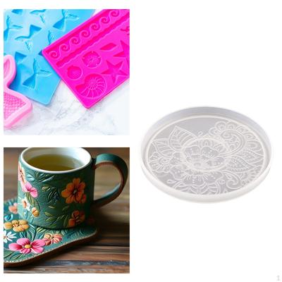 Coaster Silicone Model Cup Pad Epoxy Resin Plaster Lightweight Clay Round Mat