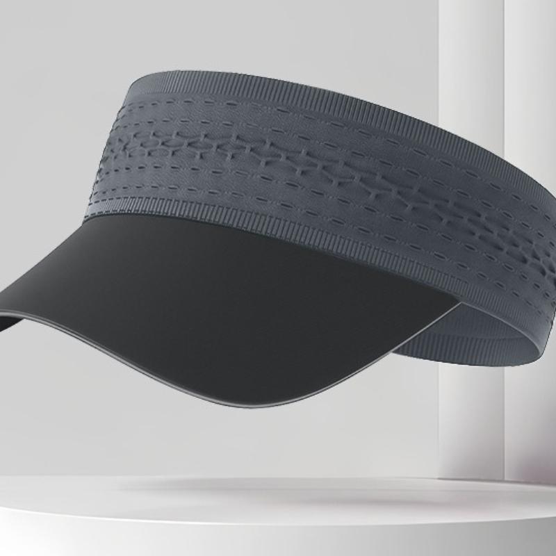 

New Sport Outdoor Sunscreen Hat Women s Hat Double Layered Breathable Hole Anti Sweating Headband Empty Top Hat One Size серый