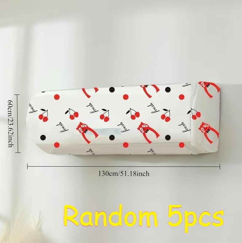Random 5pcs Washable PEVA Full Wrap Air Conditioner Dust Cover, Household Wall‑Mounted AC & Fan Protector
