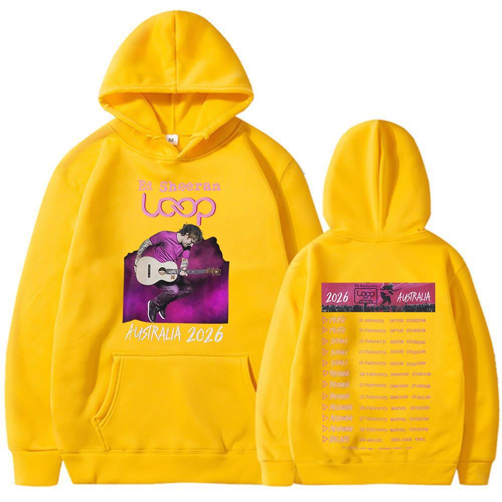 Ed Sheeran Loop Tour Australia 2026 Tour Merch Hoodie Fans Gifts  Women Clothing Fashion Harajuku Oversized Hooded Sweatshirt