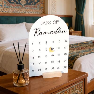 Ramadan Countdown Calendar, 30 Day Advent Countdown Calendar, Acrylic Desktop Eid Decoration Gift, Eid Blessing Magnet Decor