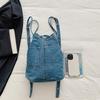 Multifunctional Denim Bag Women's Large Capacity Crossbody Bag Shoulder Class Commuter Backpack