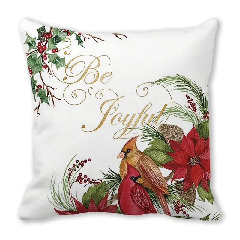 Christmas Theme Atmosphere Printed Pattern Cushion Cover Home Living Room Sofa Decorative Pillow 45x45cm