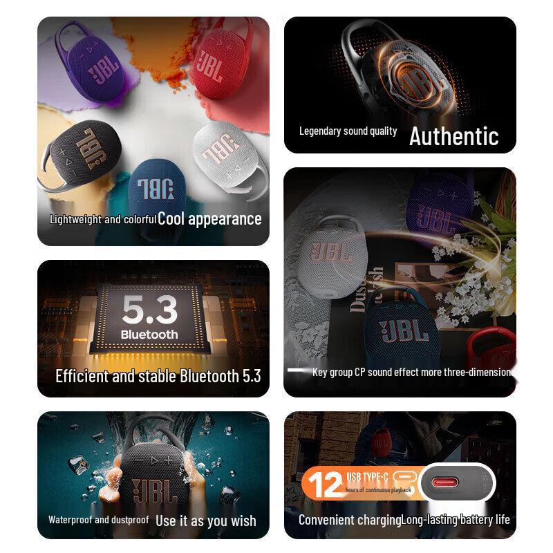 JBL CLIP5 Portable Bluetooth Speaker