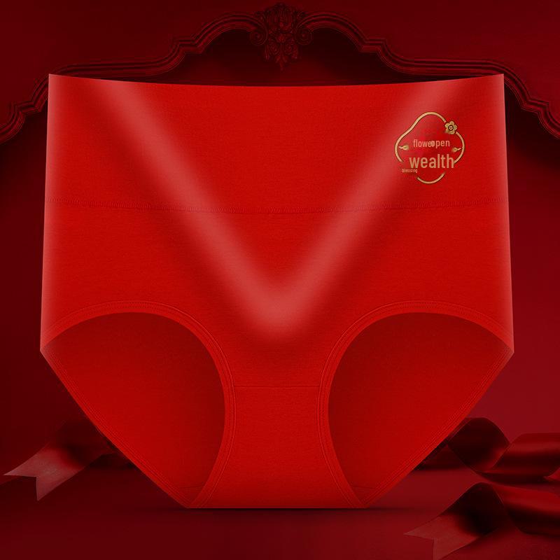 Women's Bright Red High-Waist Shaping Briefs - Breathable, Abdomen Support, Arm Fat Lifting